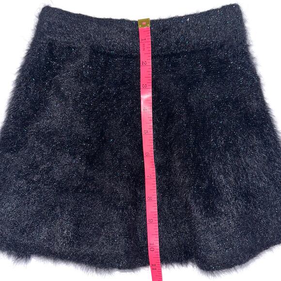 Zara Knitwear Girls Black Glitter Fuzzy A-Line Skirt Size 5 - Picture 10 of 10